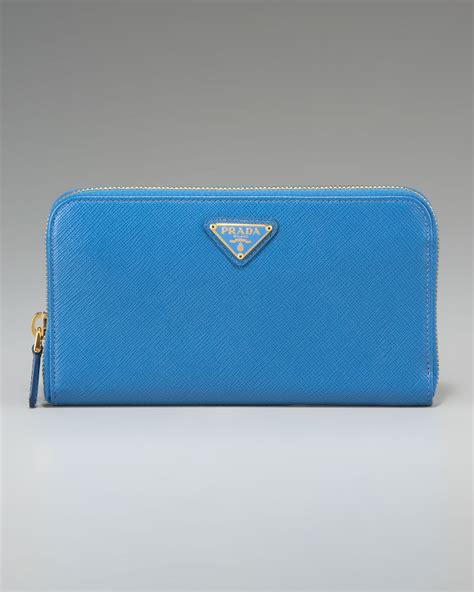 prada blue logo wallet|prada nylon zipper wallet.